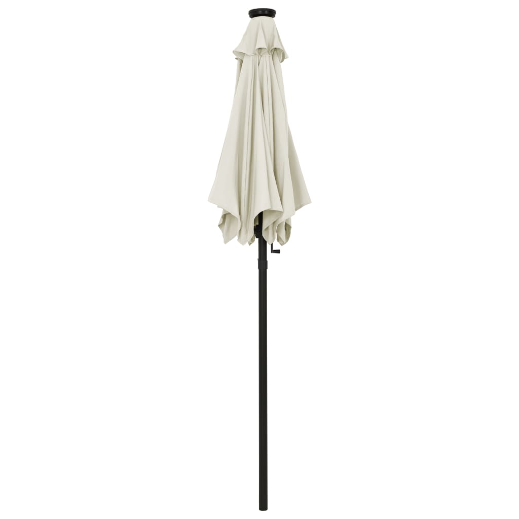vidaXL Garden Parasol | Sand and Dark Grey | Polyester Fabric, Aluminium