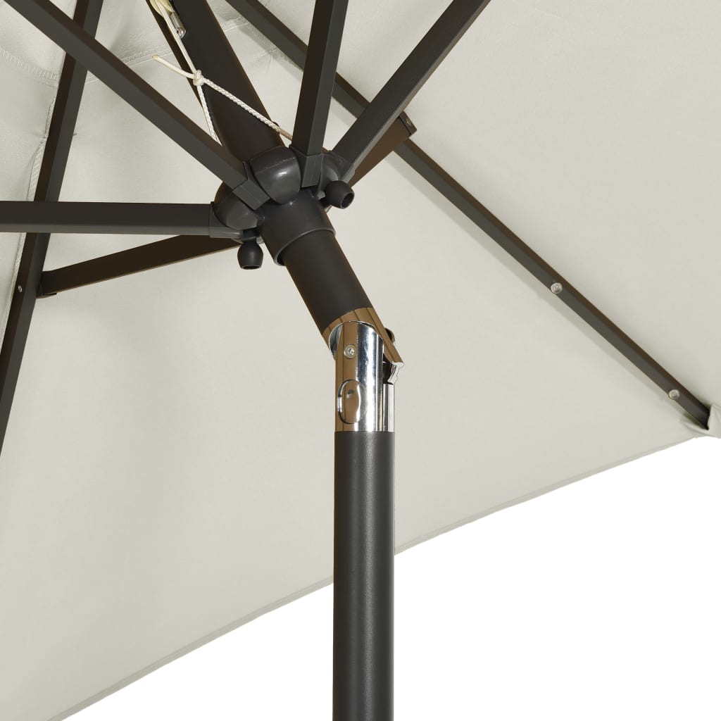 vidaXL Garden Parasol | Sand and Dark Grey | Polyester Fabric, Aluminium