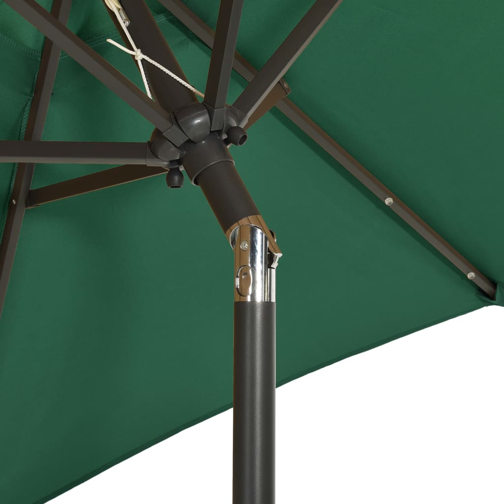 vidaXL Garden Parasol | Green and dark grey | Polyester, Aluminium