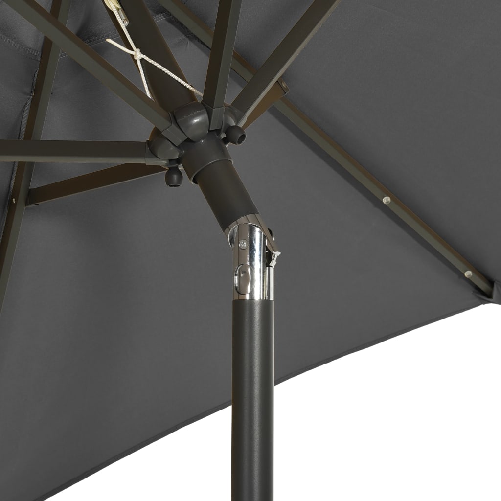 vidaXL Garden Parasol | Anthracite and Dark Grey | Polyester, Aluminium | Medium