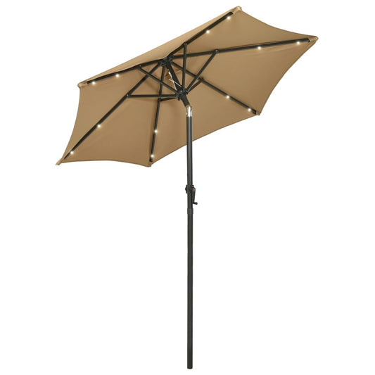 vidaXL Garden Parasol | Taupe and dark grey | Fabric (100% polyester), aluminium