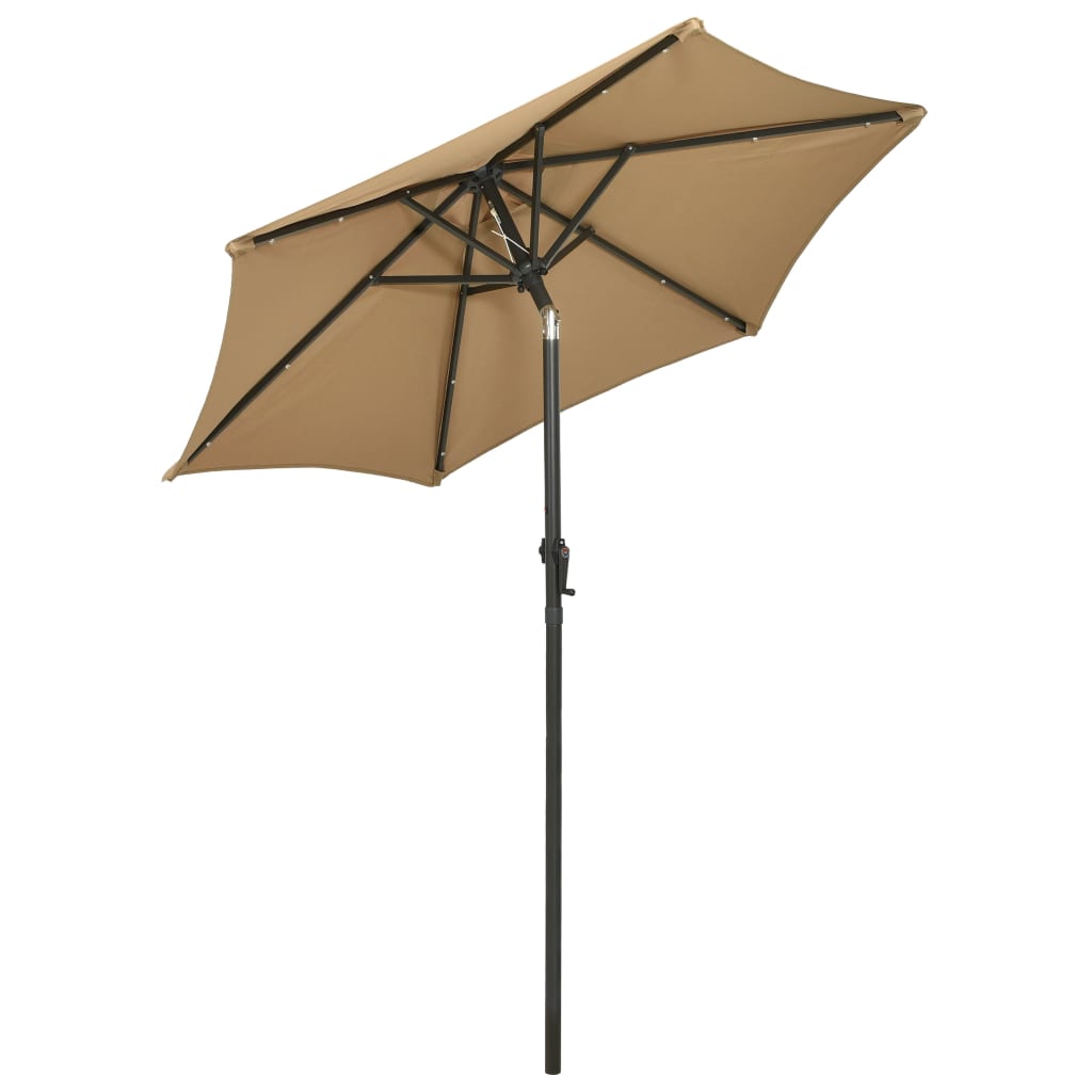 vidaXL Garden Parasol | Taupe and dark grey | Fabric (100% polyester), aluminium