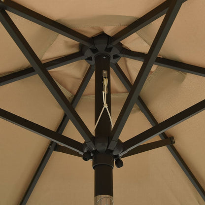 vidaXL Garden Parasol | Taupe and dark grey | Fabric (100% polyester), aluminium