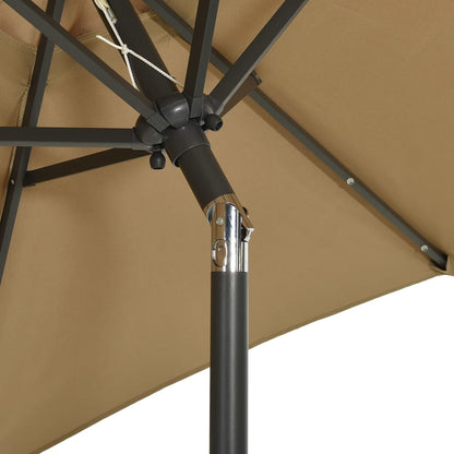 vidaXL Garden Parasol | Taupe and dark grey | Fabric (100% polyester), aluminium
