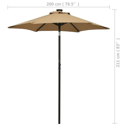 vidaXL Garden Parasol | Taupe and dark grey | Fabric (100% polyester), aluminium