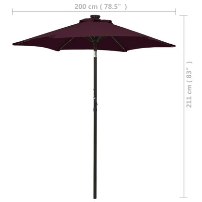 vidaXL Garden Parasol | Bordeaux red and dark grey