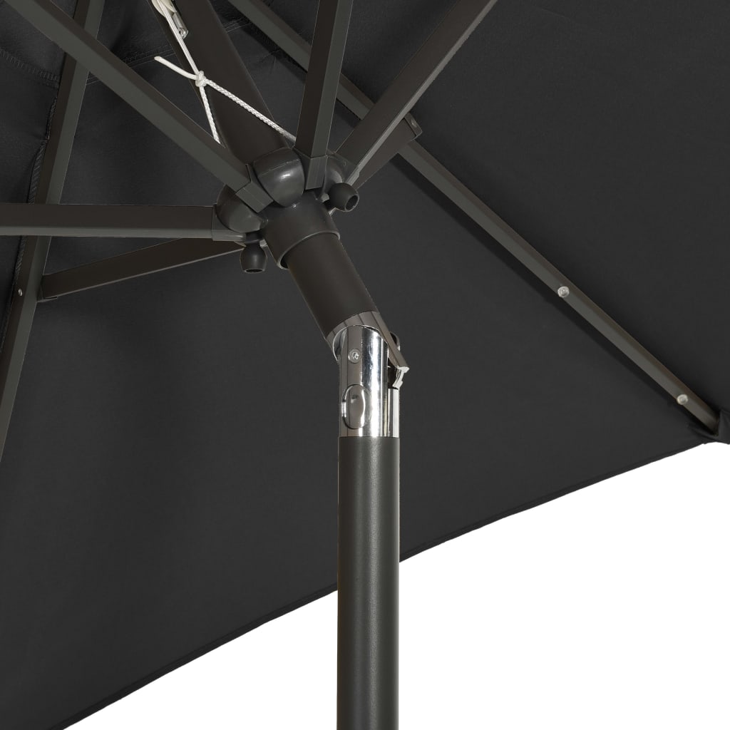 vidaXL Garden Parasol | Black and dark grey