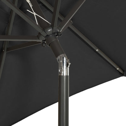 vidaXL Garden Parasol | Black and dark grey