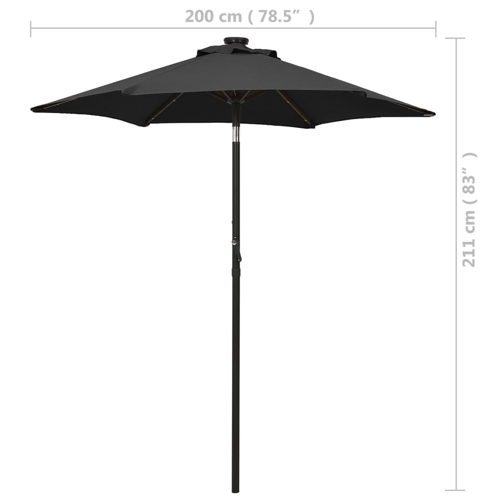vidaXL Garden Parasol | Black and dark grey