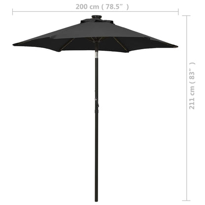 vidaXL Garden Parasol | Black and dark grey