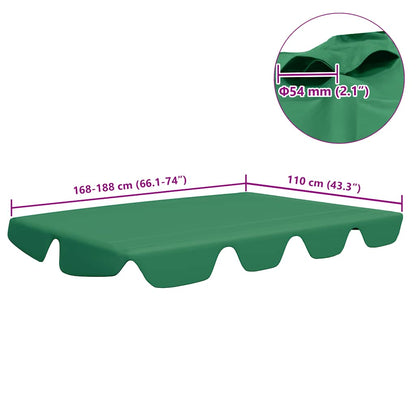 vidaXL Replacement Canopy for Garden Swing Green 188/168x145/110 cm