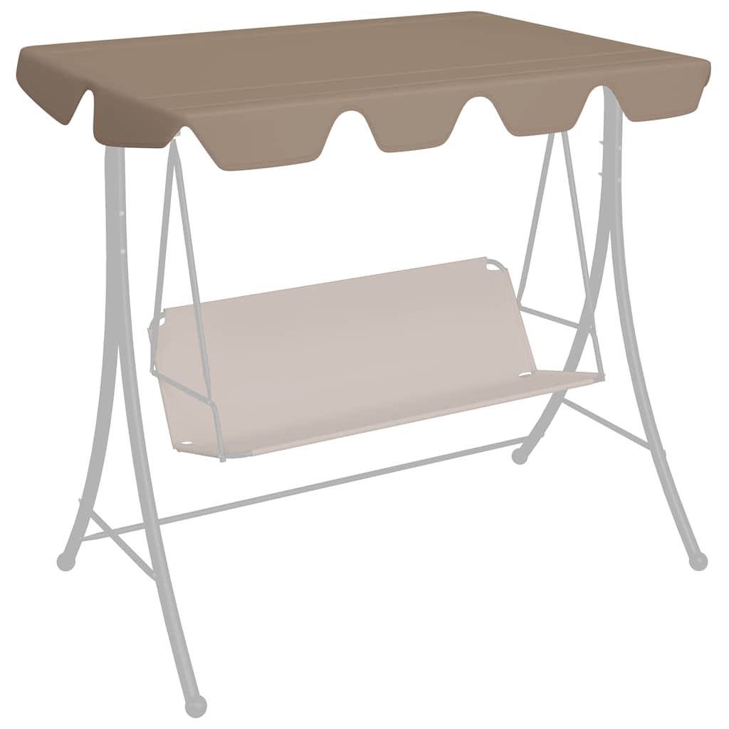 312089 vidaXL Replacement Canopy for Garden Swing Taupe 188/168x145/110 cm