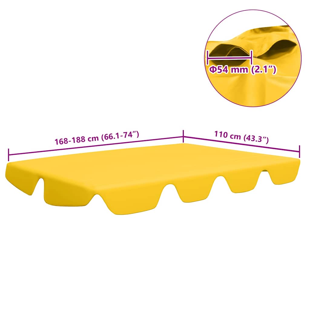 312091 vidaXL Replacement Canopy for Garden Swing Yellow 188/168x145/110 cm