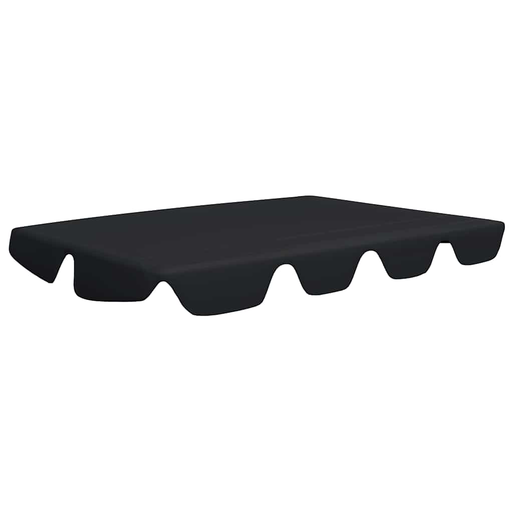 312093 vidaXL Replacement Canopy for Garden Swing Black 188/168x145/110 cm