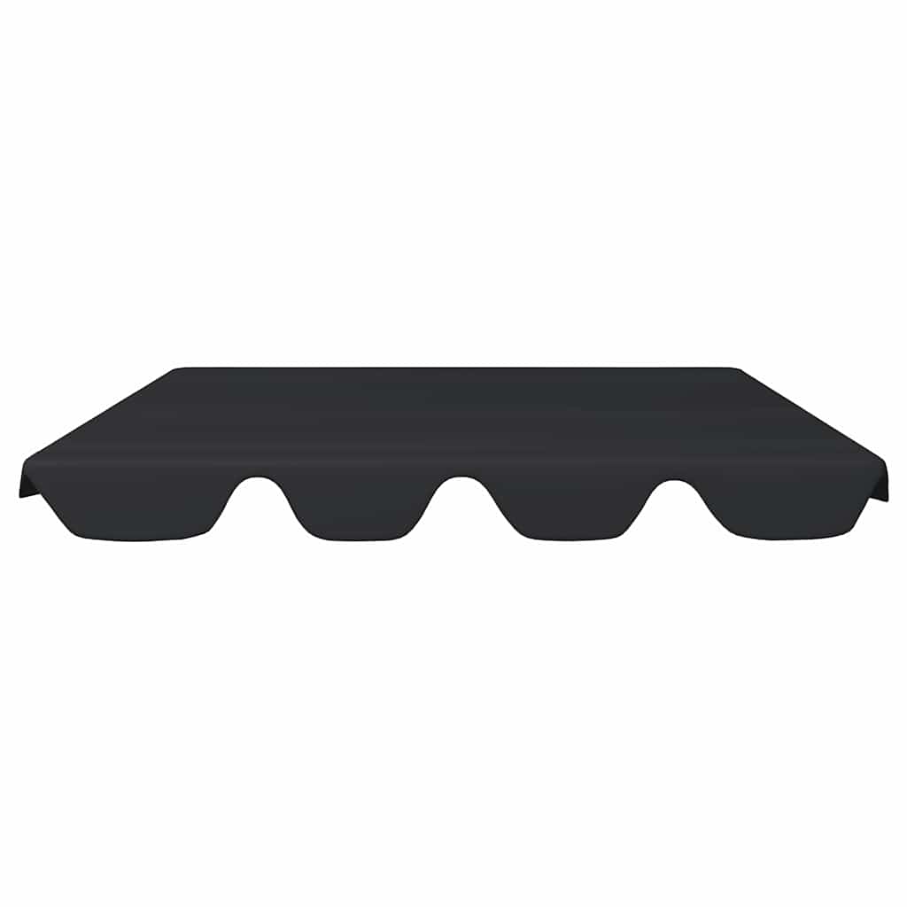 312093 vidaXL Replacement Canopy for Garden Swing Black 188/168x145/110 cm