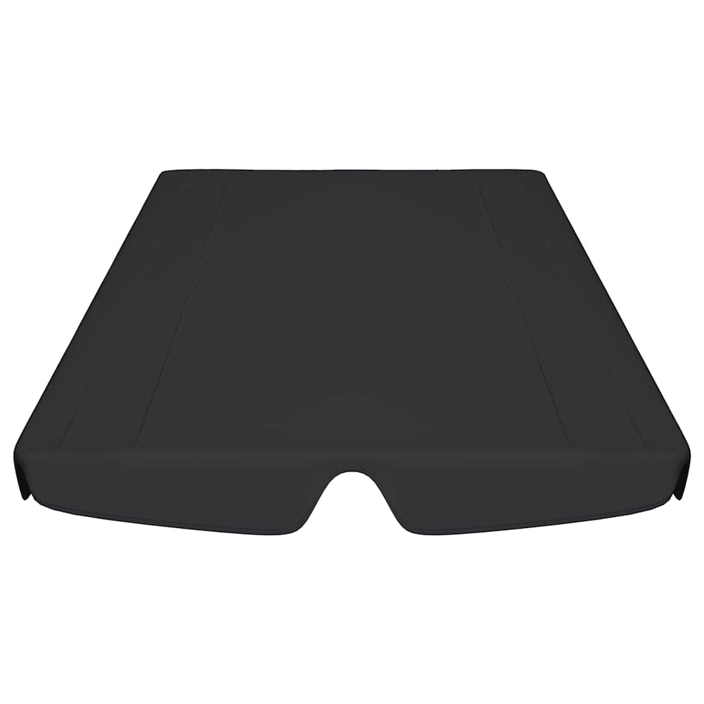 312093 vidaXL Replacement Canopy for Garden Swing Black 188/168x145/110 cm