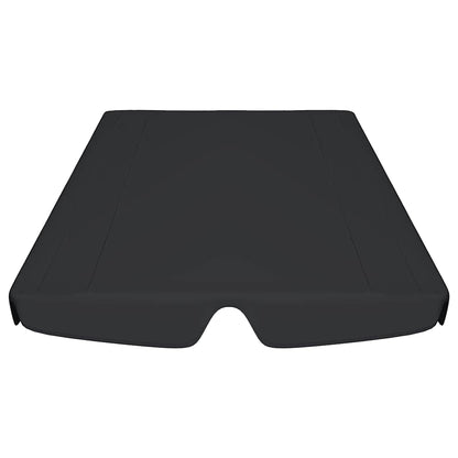 312093 vidaXL Replacement Canopy for Garden Swing Black 188/168x145/110 cm