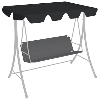 312093 vidaXL Replacement Canopy for Garden Swing Black 188/168x145/110 cm