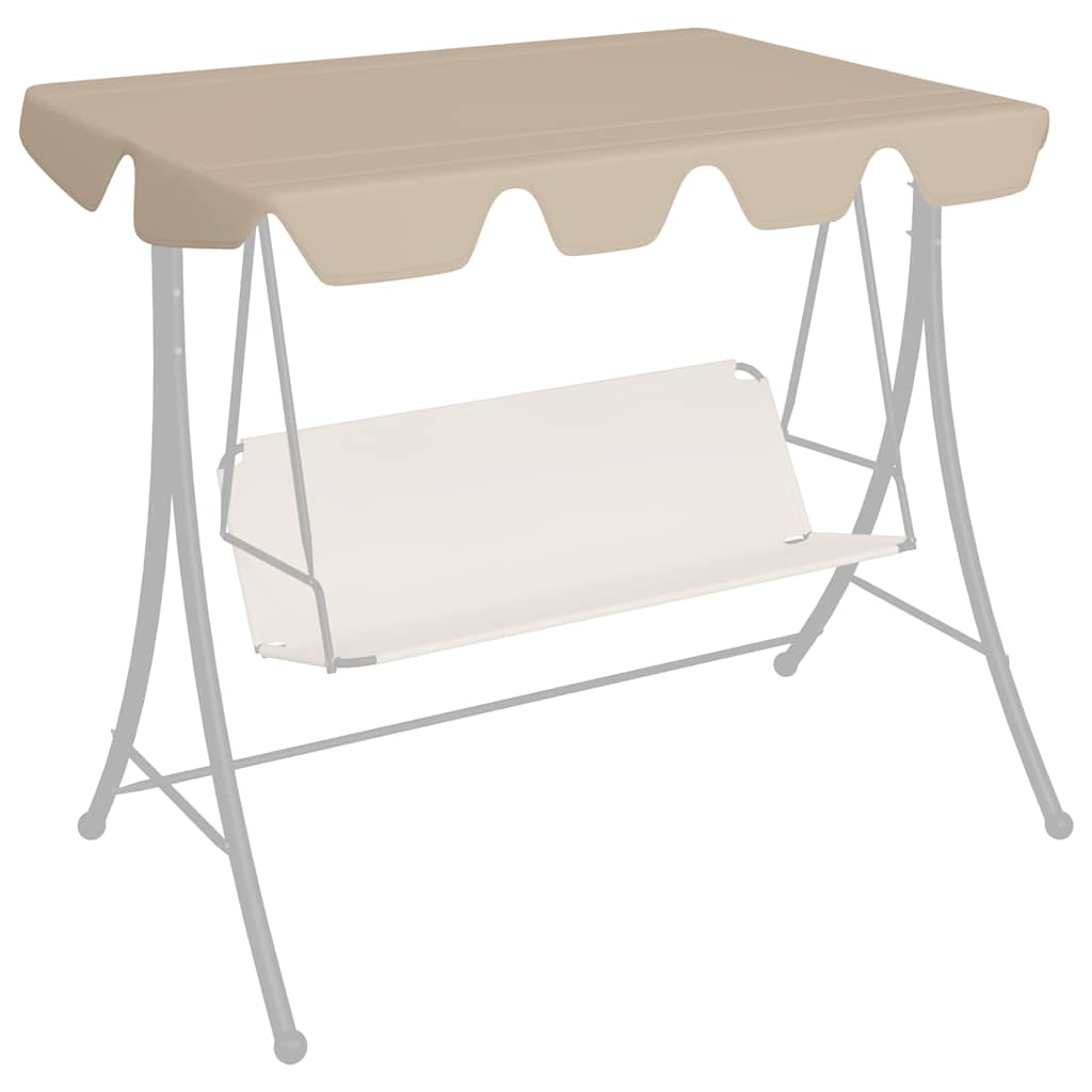 vidaXL Replacement Canopy for Garden Swing Beige 150/130x105/70 cm
