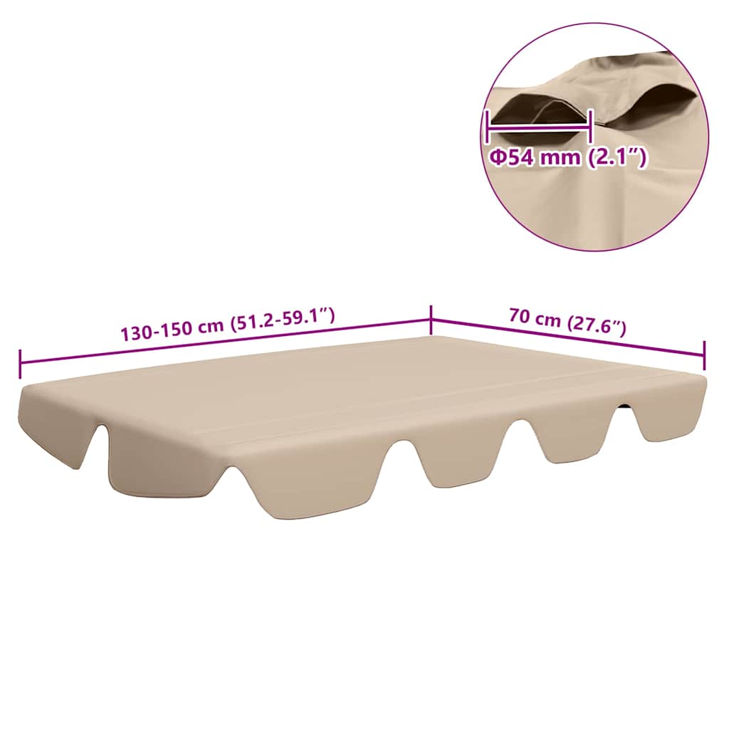 vidaXL Replacement Canopy for Garden Swing Beige 150/130x105/70 cm
