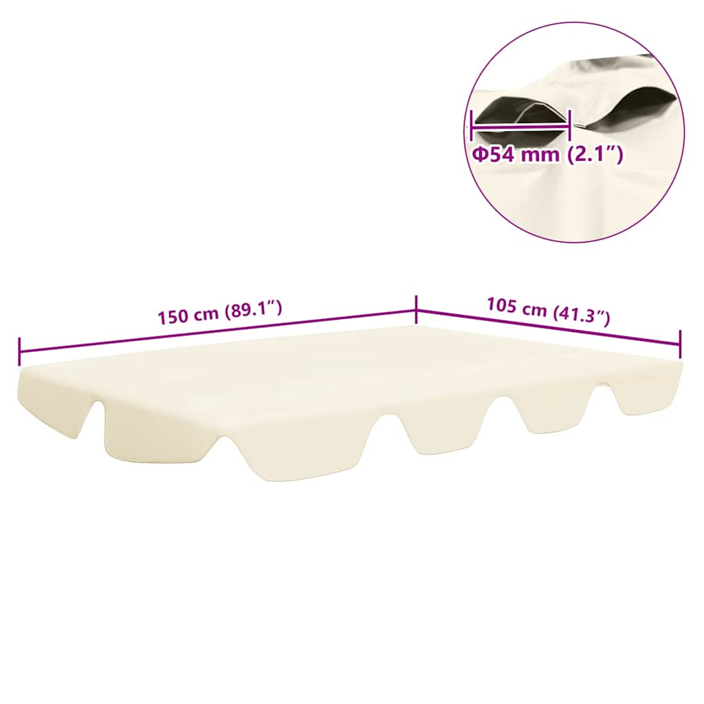 vidaXL Replacement Canopy for Garden Swing Cream 150/130x105/70 cm