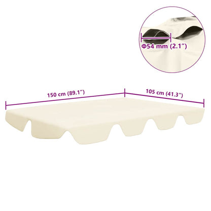 vidaXL Replacement Canopy for Garden Swing Cream 150/130x105/70 cm