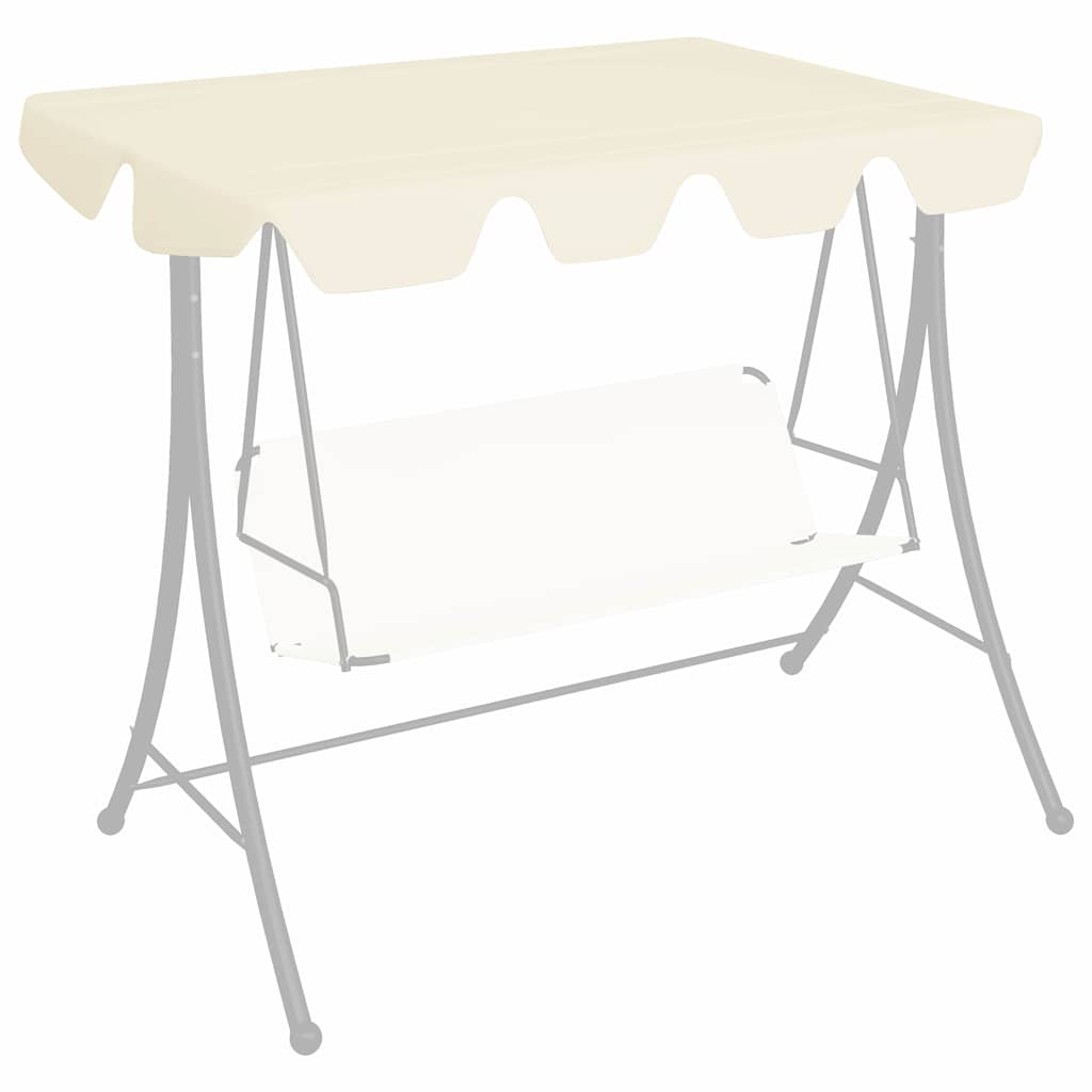 312098 vidaXL Replacement Canopy for Garden Swing Cream 150/130x105/70 cm