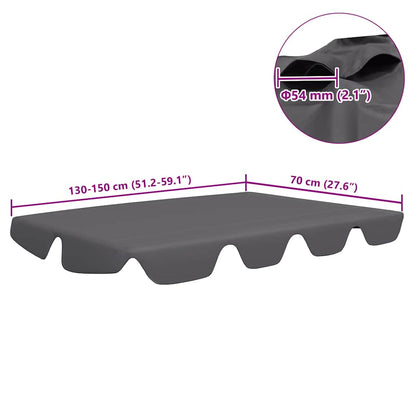 312099 vidaXL Replacement Canopy for Garden Swing Anthracite 150/130x105/70cm