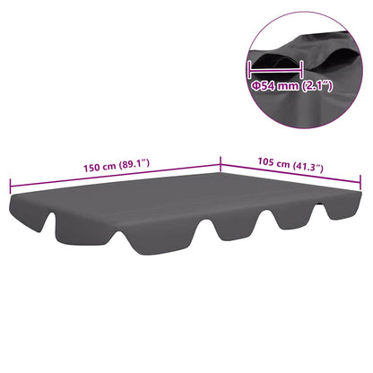 vidaXL Replacement Canopy for Garden Swing Anthracite 150/130x105/70cm