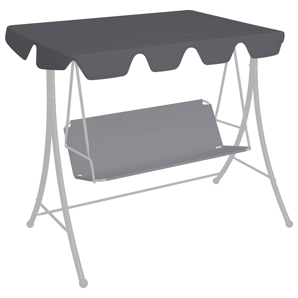 312099 vidaXL Replacement Canopy for Garden Swing Anthracite 150/130x105/70cm