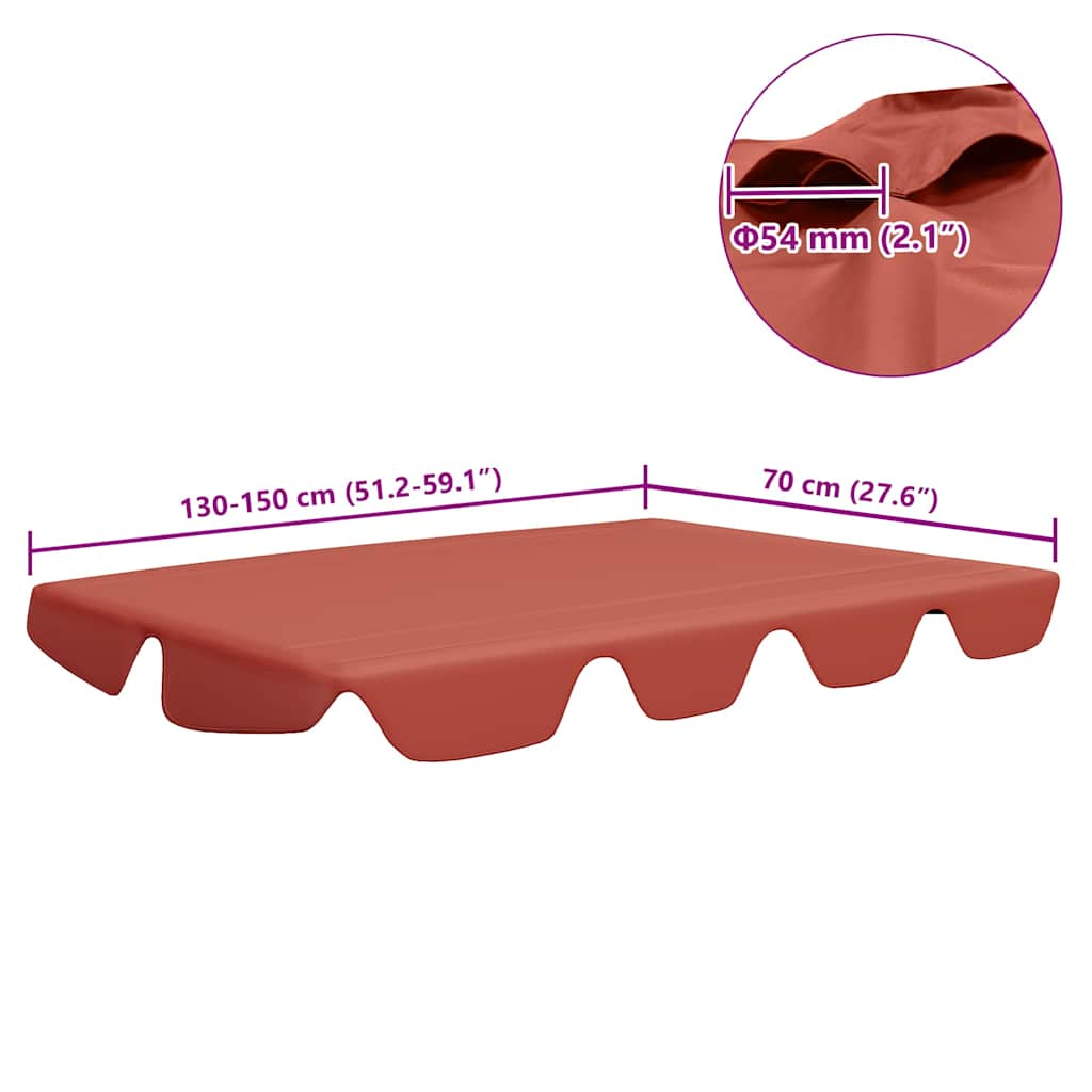 vidaXL Replacement Canopy for Garden Swing Terracotta 150/130x105/70cm