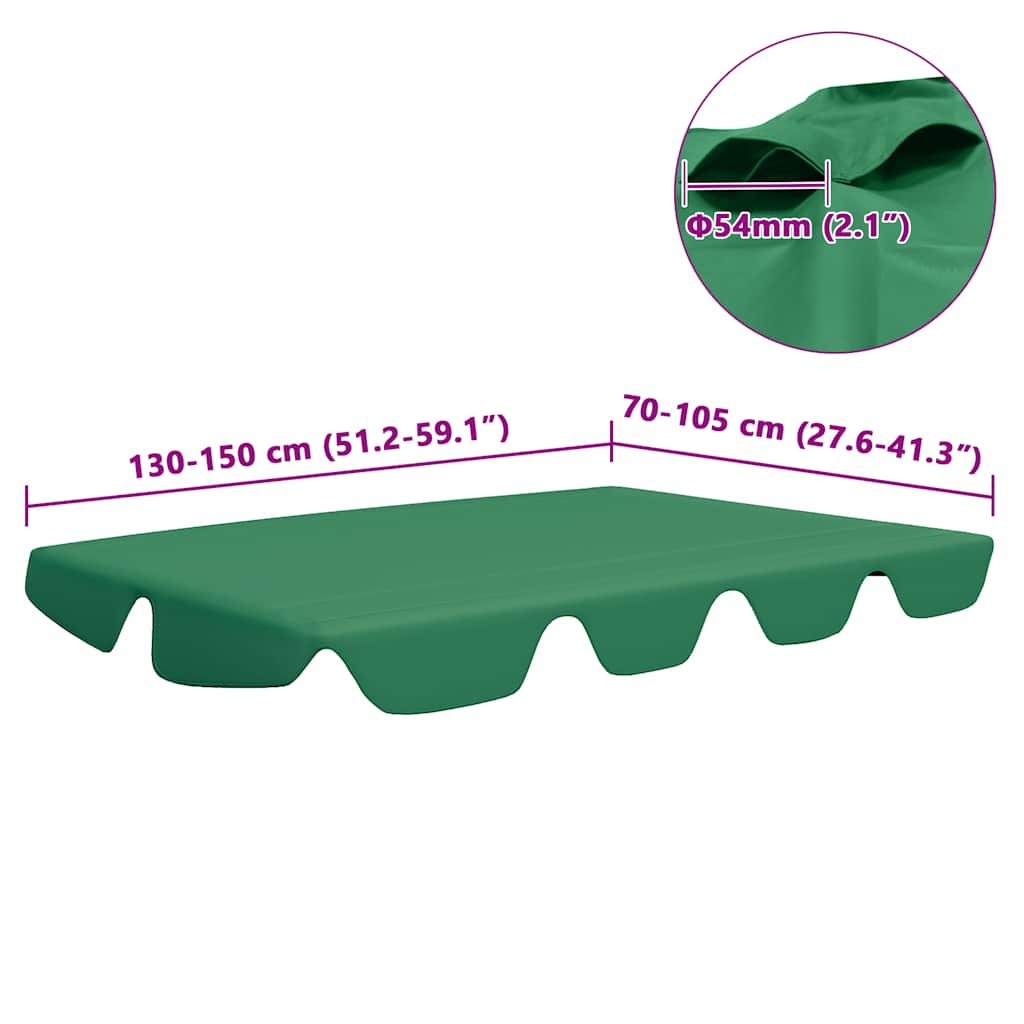 vidaXL Replacement Canopy for Garden Swing Green 150/130x105/70 cm