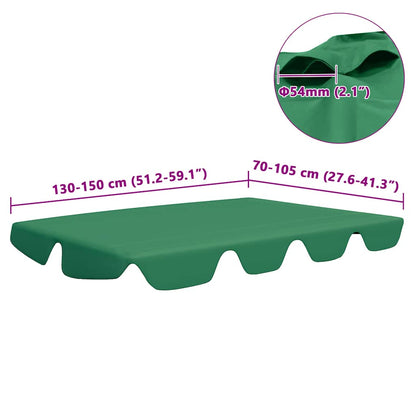 vidaXL Replacement Canopy for Garden Swing Green 150/130x105/70 cm