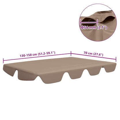 vidaXL Replacement Canopy | Taupe | 100% polyester with PVC coating