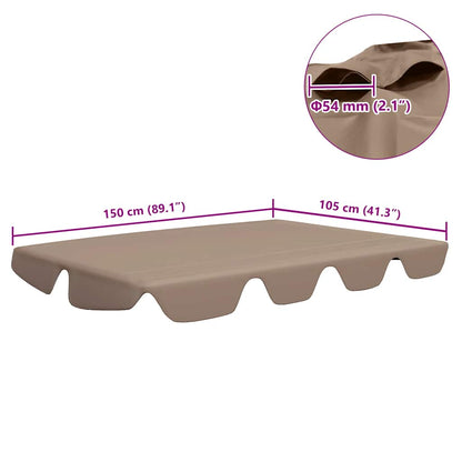 vidaXL Replacement Canopy | Taupe | 100% polyester with PVC coating