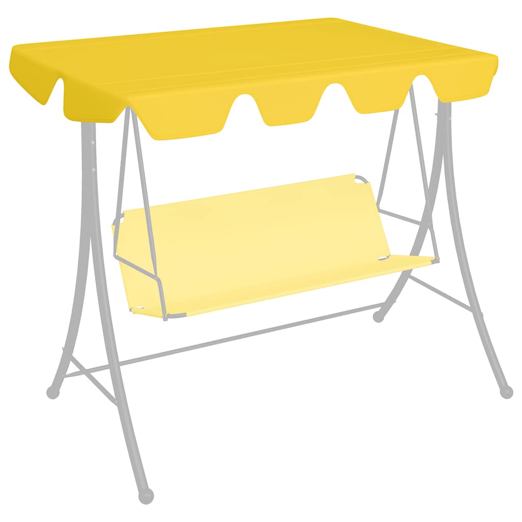 vidaXL Replacement Canopy for Garden Swing Yellow 150/130x105/70 cm