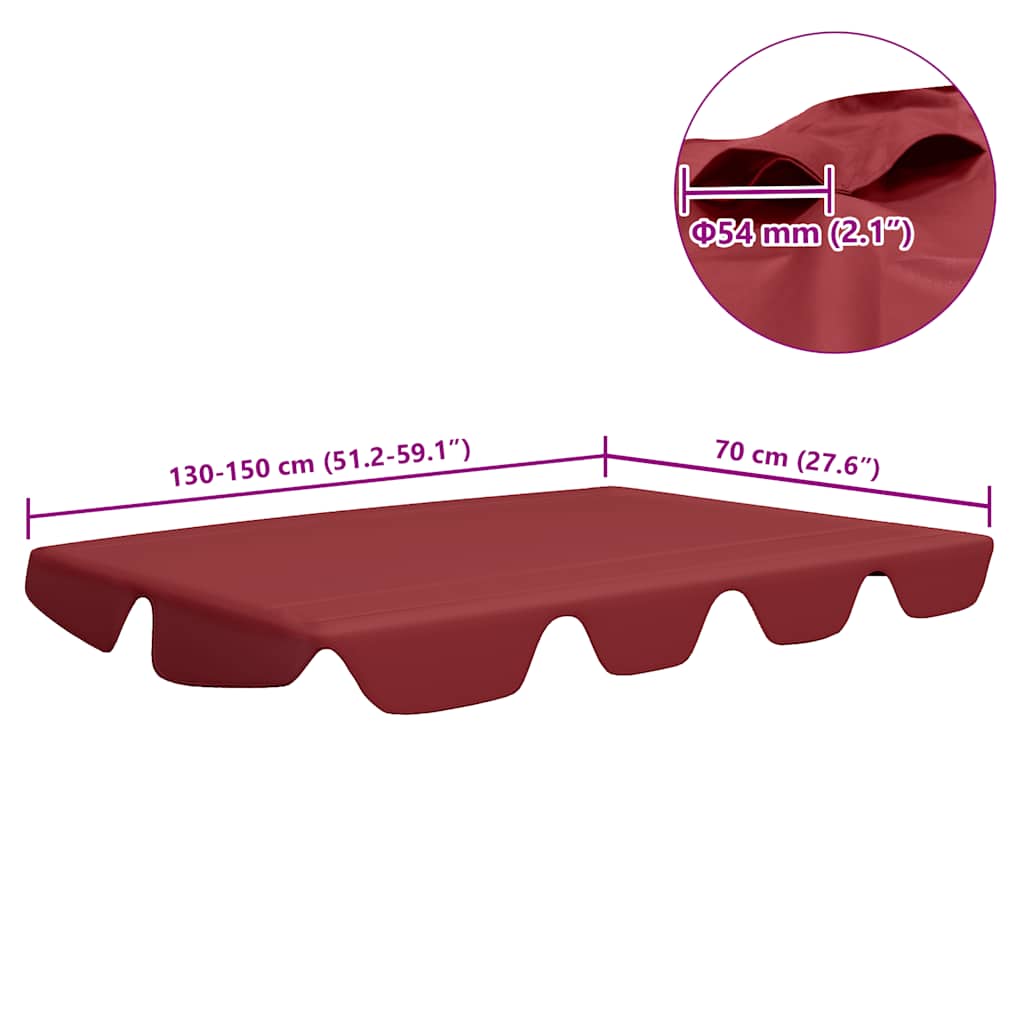 vidaXL Replacement Canopy for Garden Swing Wine Red 150/130x105/70 cm