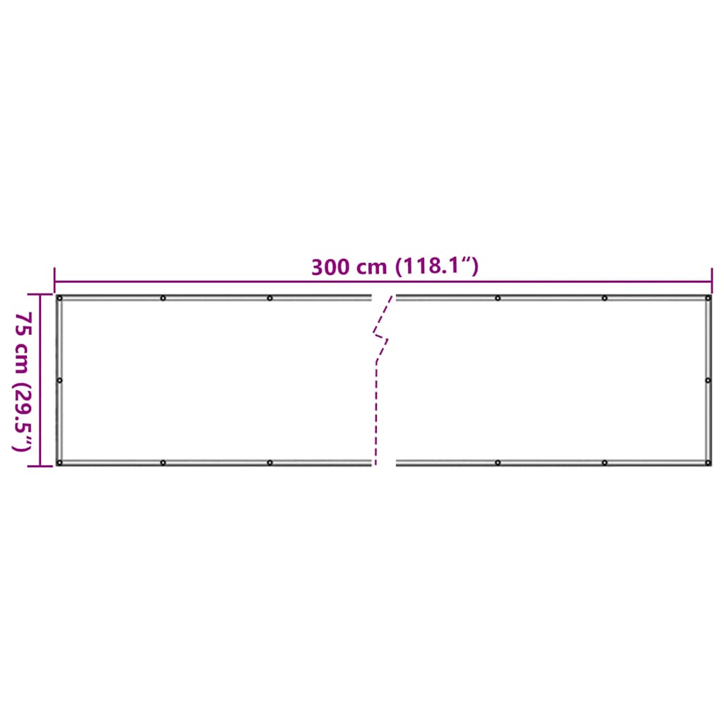vidaXL Balcony Screen Anthracite 75x300 cm Oxford Fabric