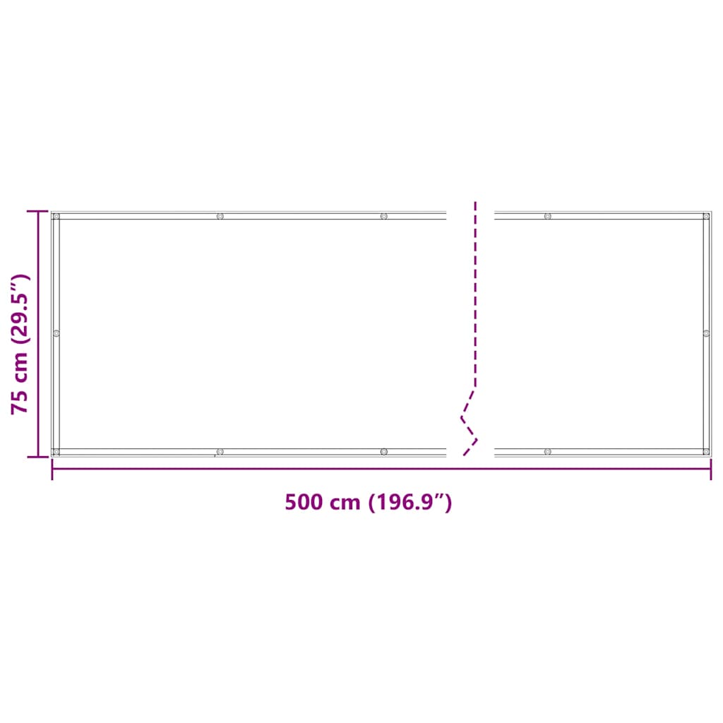 134866 vidaXL Balcony Screen Anthracite 75x500 cm Oxford Fabric