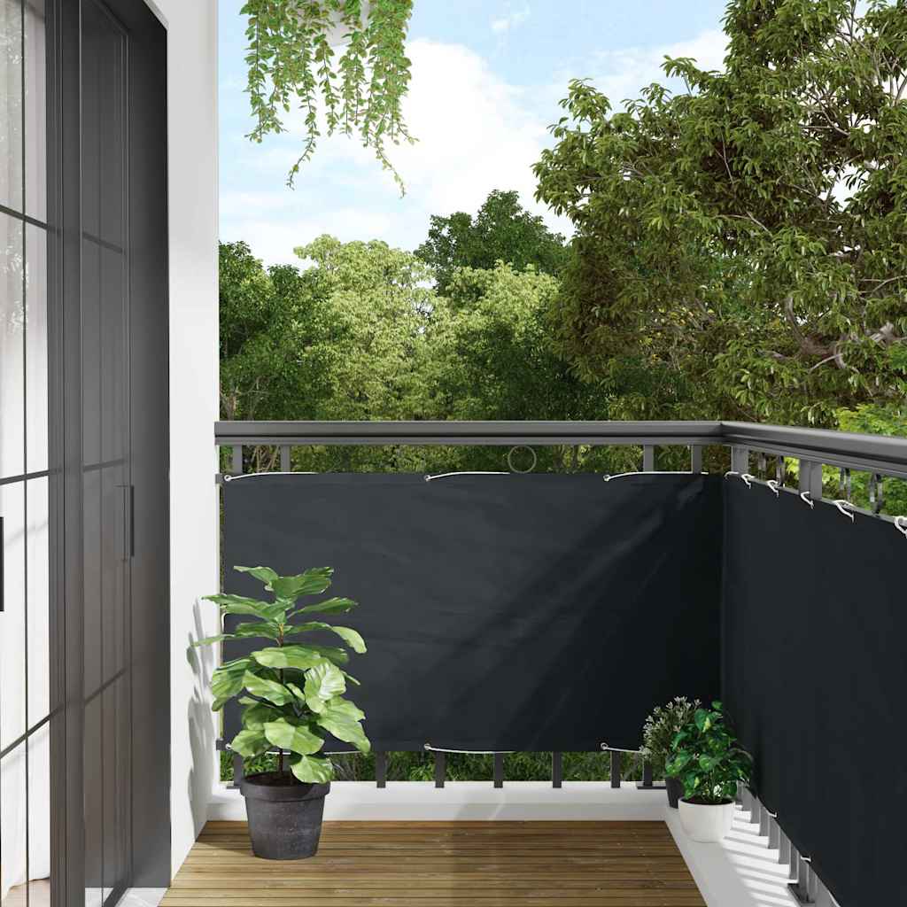 134866 vidaXL Balcony Screen Anthracite 75x500 cm Oxford Fabric