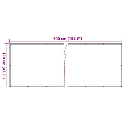 vidaXL Balcony Screen Anthracite 120x500 cm Oxford Fabric