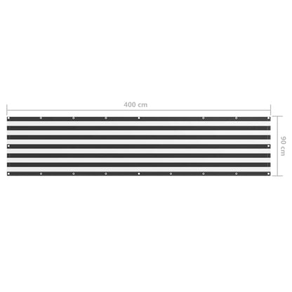 134881 vidaXL Balcony Screen Anthracite and White 90x400 cm Oxford Fabric