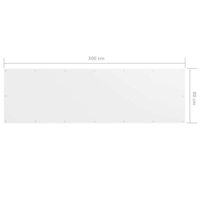 134892 vidaXL Balcony Screen White 90x300 cm Oxford Fabric