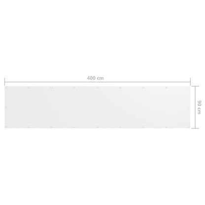 vidaXL Balcony Screen White 90x400 cm Oxford Fabric