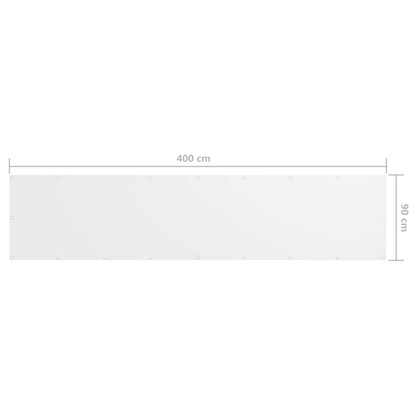 134893 vidaXL Balcony Screen White 90x400 cm Oxford Fabric