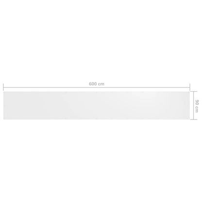 vidaXL Balcony Screen White 90x600 cm Oxford Fabric
