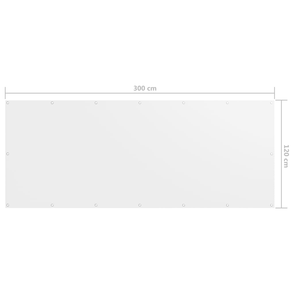 vidaXL Balcony Screen White 120x300 cm Oxford Fabric