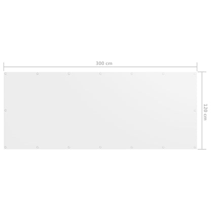 vidaXL Balcony Screen White 120x300 cm Oxford Fabric