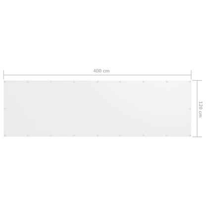 134897 vidaXL Balcony Screen White 120x400 cm Oxford Fabric