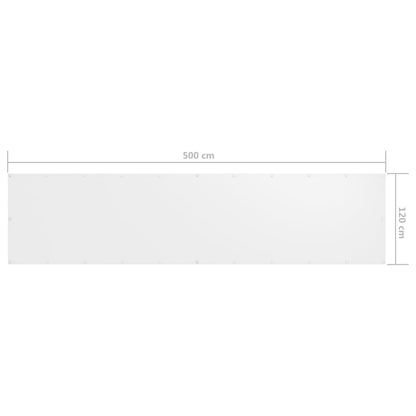 vidaXL Balcony Screen White 120x500 cm Oxford Fabric